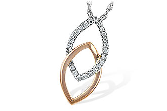 B243-71080: NECKLACE .20 TW (ROSE & WG)