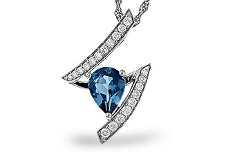B329-10126: NECK 1.04 LONDON BLUE TOPAZ 1.23 TGW (8x6MM)