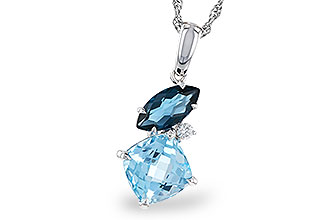 B329-12826: NECKLACE 2.37 TW BLUE TOPAZ 2.40 TGW