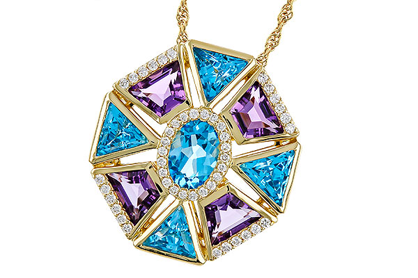 B329-12862: NECKLACE 4.47 SEMI-PREC (BT & AMY) 4.65 TGW