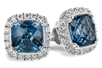 C243-64662: EARR 2.14 LONDON BLUE TOPAZ 2.40 TGW (6MM LBT)