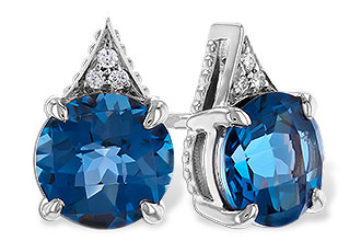 C328-22853: EARR 1.88 TW LONDON BLUE TOPAZ 1.90 TGW (6MM RD)