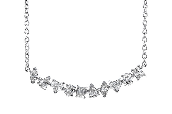 C328-24689: NECKLACE .70 TW FANCY CUT DIAS (18")