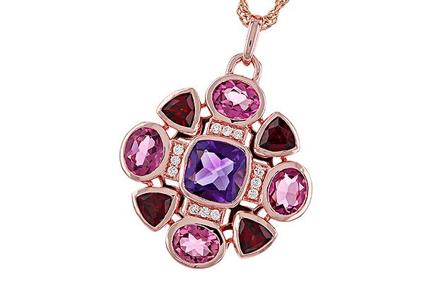 C329-11917: NECKLACE 2.76 SEMI-PREC (AM,GT,PT) 2.82 TGW