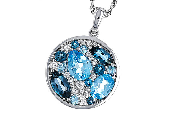 C329-12853: NECKLACE 2.31 TW BLUE TOPAZ 2.48 TGW