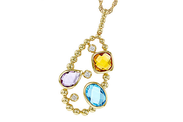 C329-12862: NECKLACE 3.04 TW SEMI-PREC 3.14 TGW (BT,AMY,CIT)