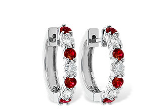 D055-48298: EARRINGS .64 RUBY 1.05 TGW