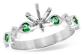 D244-56507: LDS SEMI DIA RG .12 EMERALD .16 TGW