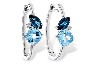 D329-12826: EARRINGS 1.82 TW BLUE TOPAZ 1.86 TGW