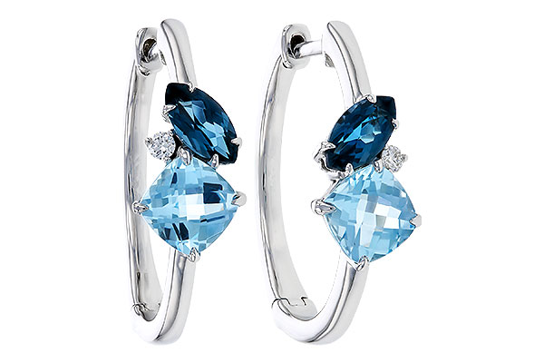 D329-12826: EARRINGS 1.82 TW BLUE TOPAZ 1.86 TGW