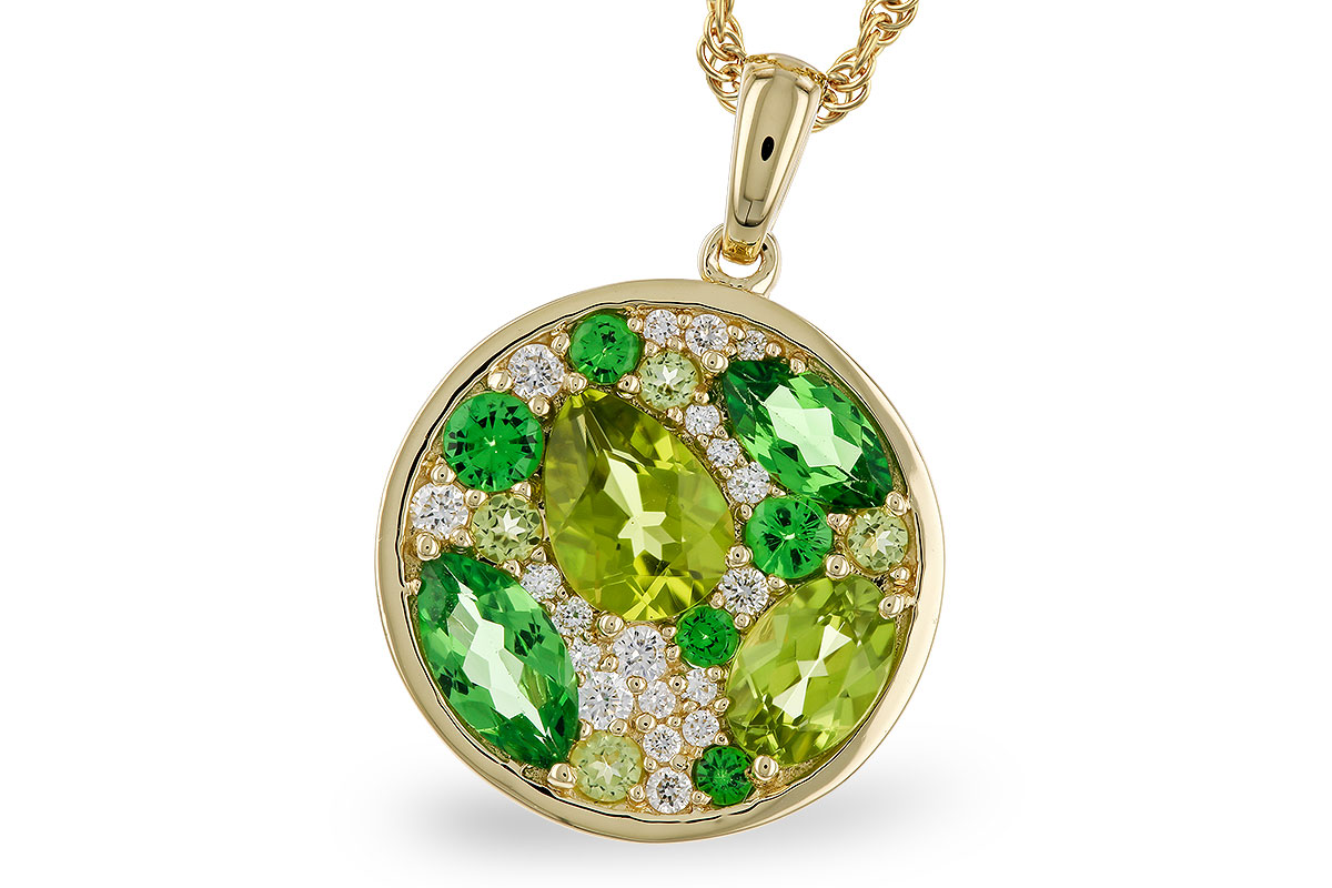 D329-12844: NECK 2.20 TW SEMI-PRECIOUS (TSAV, PER) 2.37 TGW