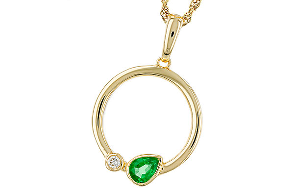 E329-11071: NECKLACE .20 EMERALD .22 TGW
