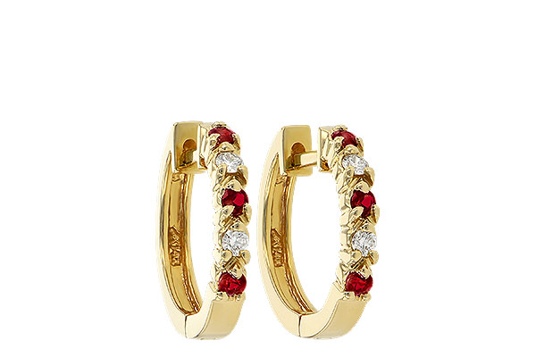 F055-48298: EARRINGS .17 RUBY .26 TGW