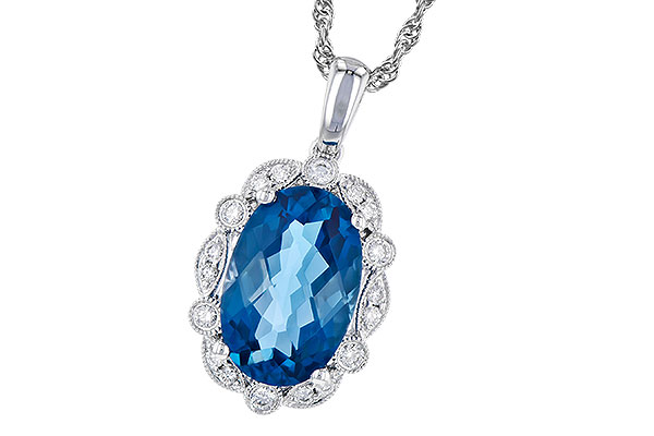 F327-35598: NECK 3.60 LONDON BLUE TOPAZ 3.77 TGW (12x8MM LBT)