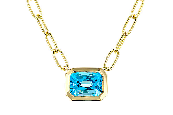 F329-14716: NECKLACE 1.20 SWISS BLUE TOPAZ (18")