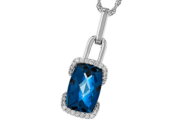 H329-17398: NECK 3.75 LONDON BLUE TOPAZ 3.90 TGW (12x8MM LBT)