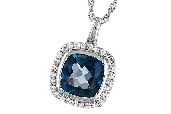 K328-24671: NECK 3.85 LONDON BLUE TOPAZ 4.15 TGW (9MM LBT)